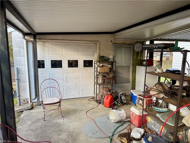 view of garage