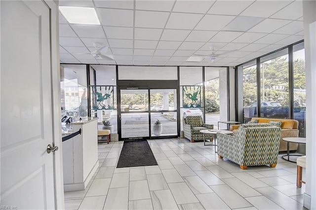 lobby with a sunroom