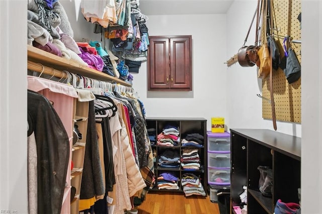 spacious closet featuring wood finished floors