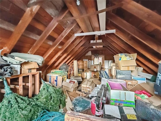 view of unfinished attic