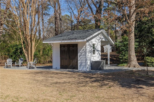 view of shed