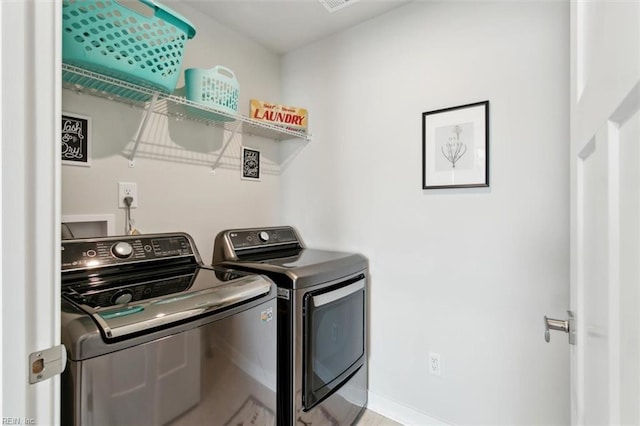 laundry room with laundry area and separate washer and dryer