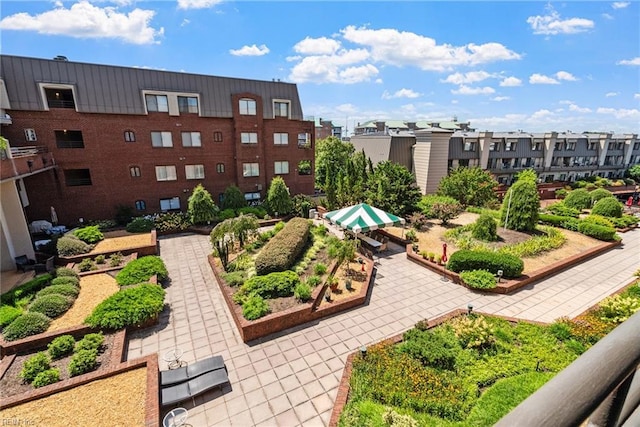 view of community featuring a vegetable garden