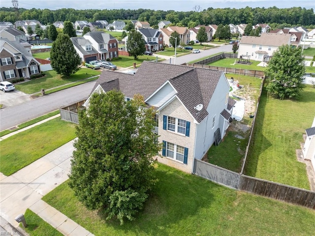 bird's eye view with a residential view