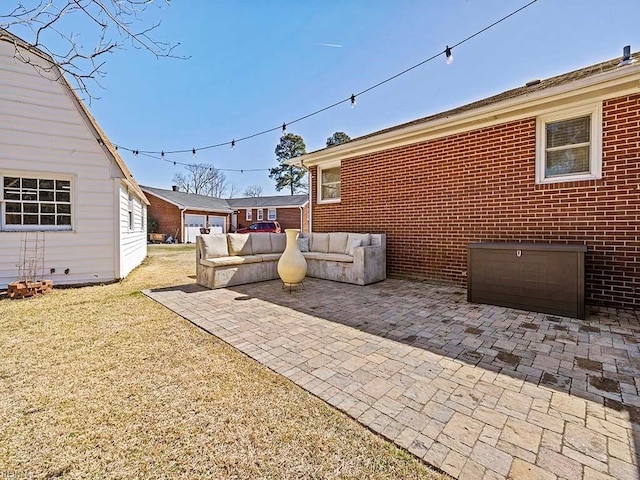 view of patio with an outdoor living space