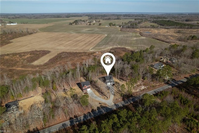 bird's eye view with a rural view