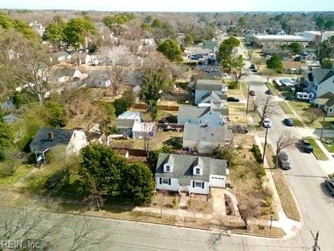 aerial view with a residential view