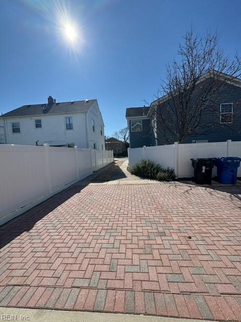 exterior space with fence private yard