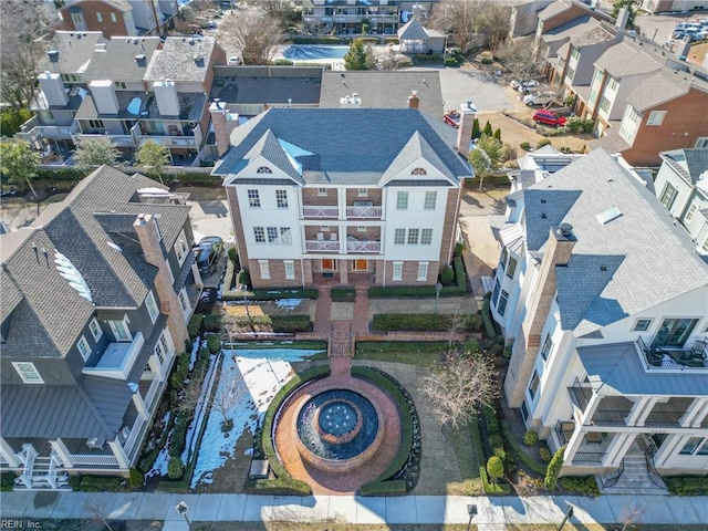 aerial view with a residential view