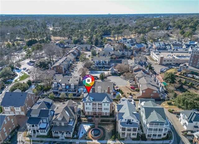 drone / aerial view with a residential view