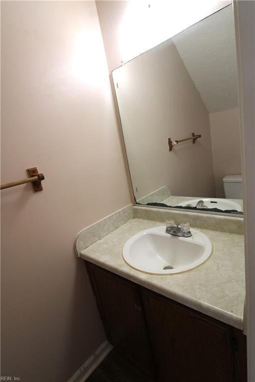 bathroom with toilet and vanity