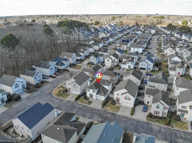 aerial view with a residential view