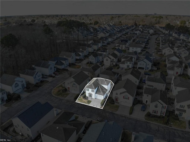 drone / aerial view with a residential view