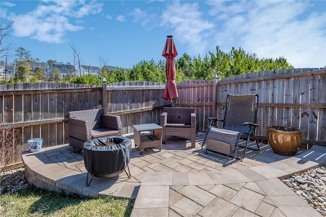 view of patio / terrace with a fenced backyard