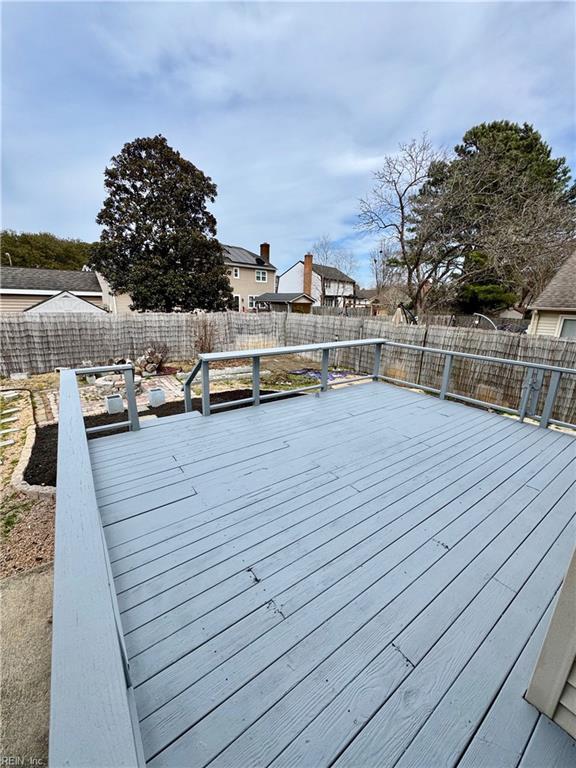 deck featuring a fenced backyard