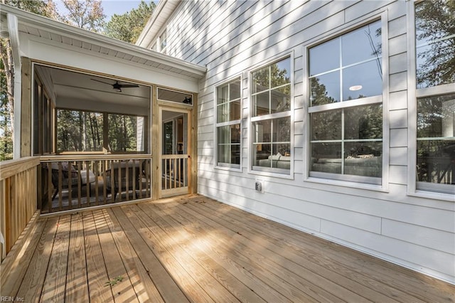 deck featuring a sunroom
