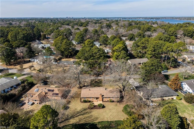 aerial view featuring a forest view