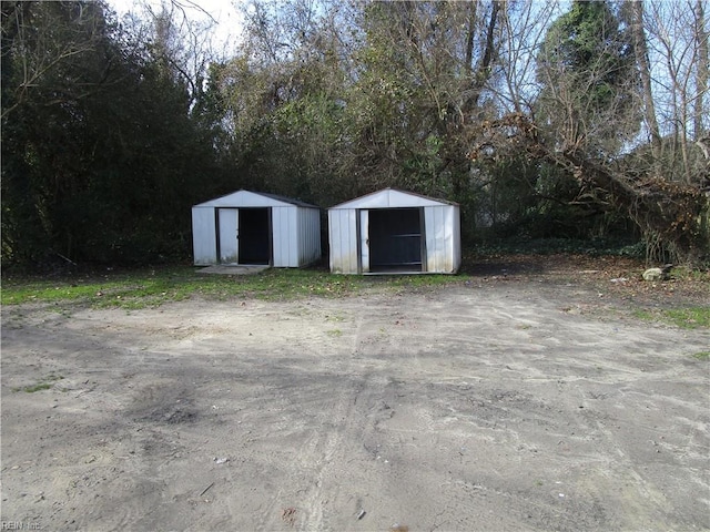 view of shed