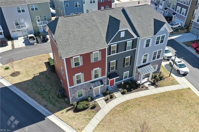 aerial view featuring a residential view