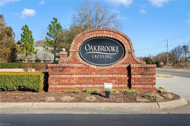 view of community sign