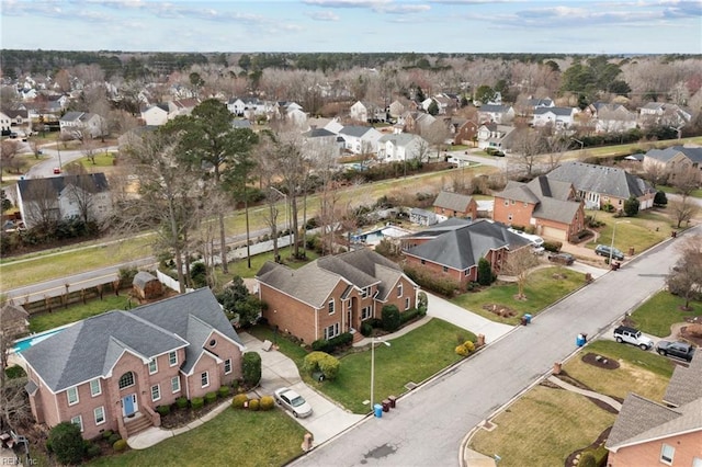 aerial view with a residential view