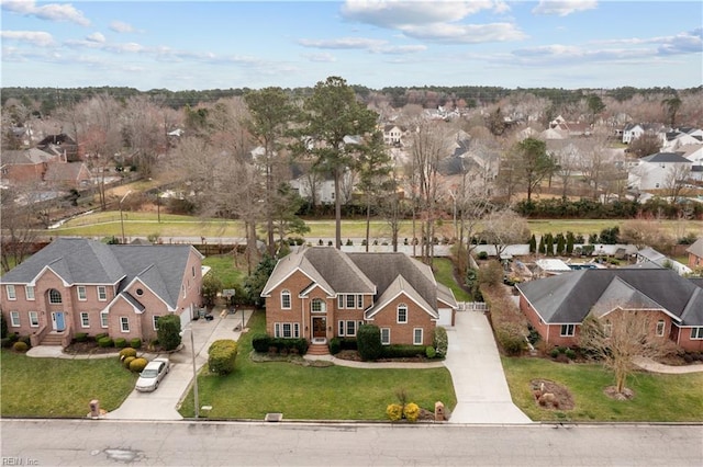 bird's eye view with a residential view