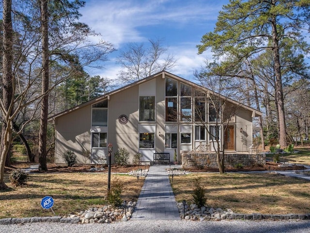 view of mid-century modern home