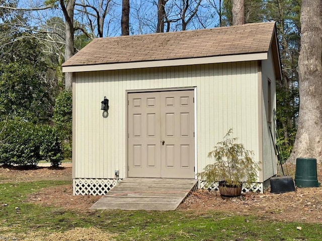 view of shed