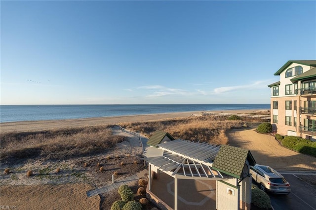 view of water feature featuring a view of the beach