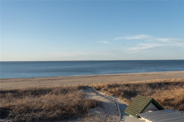 water view featuring a beach view