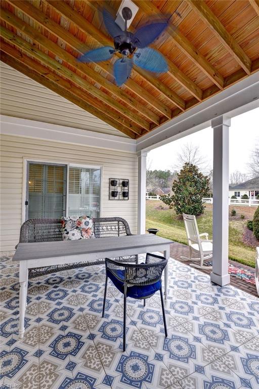 view of patio / terrace featuring ceiling fan