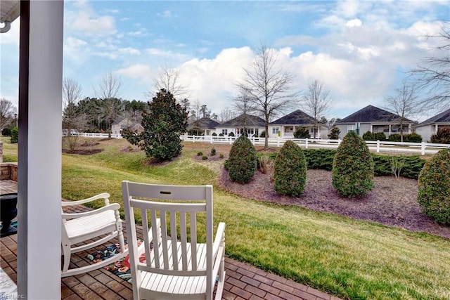 view of yard with fence