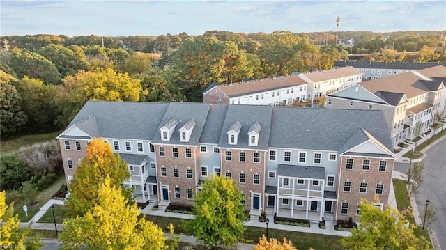 aerial view with a residential view