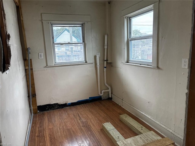 doorway to outside featuring a wealth of natural light and wood finished floors