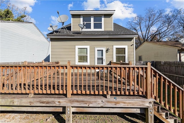 deck featuring fence