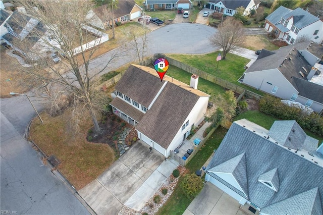 drone / aerial view featuring a residential view