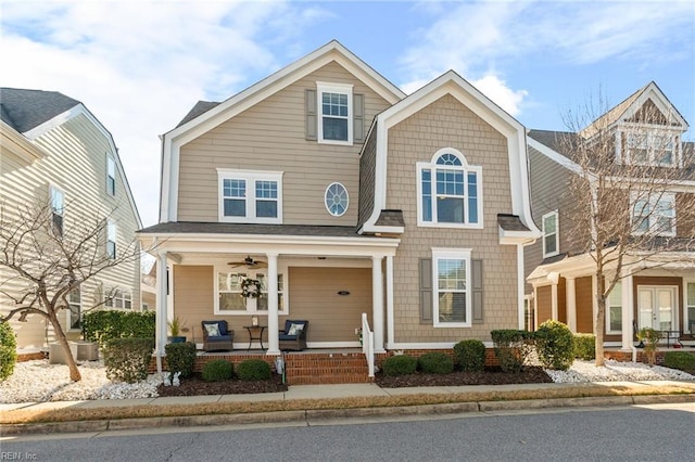 view of front of home with covered porch