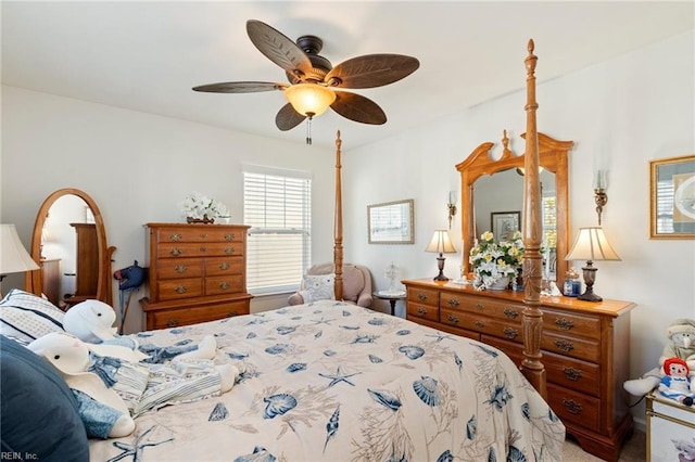 bedroom featuring a ceiling fan