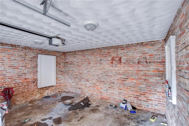 empty room with brick wall