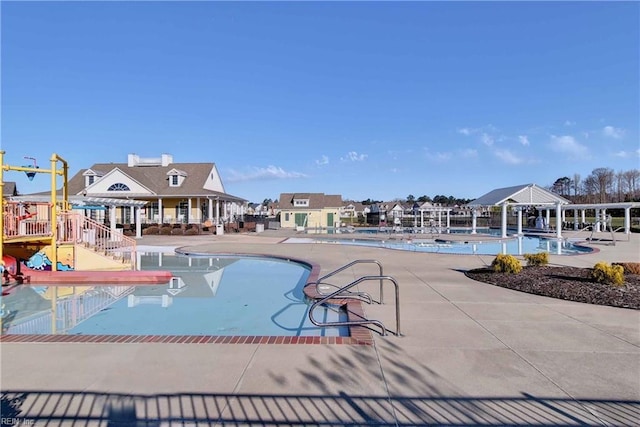 pool featuring a patio