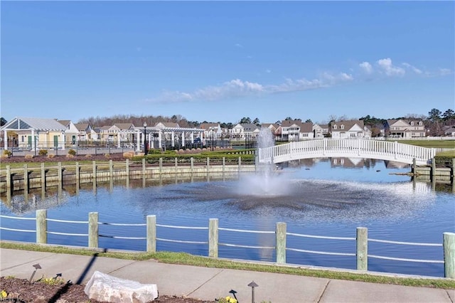 property view of water featuring a residential view