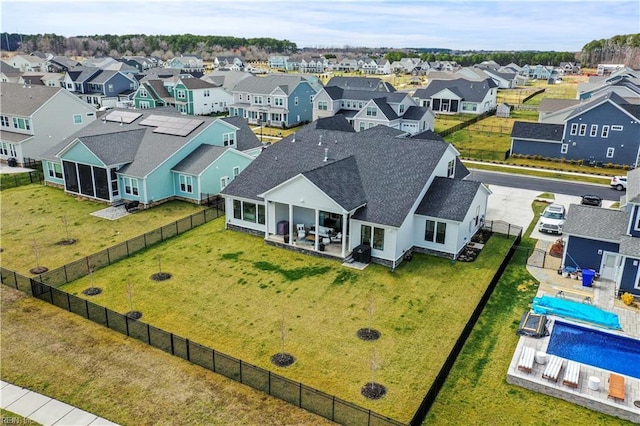 aerial view with a residential view