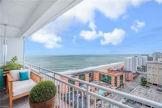 balcony with a water view