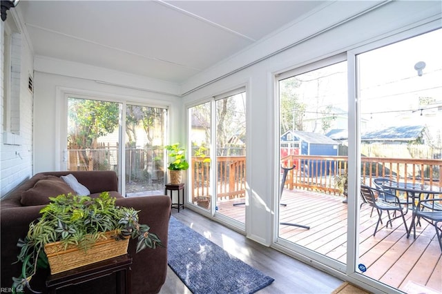 view of sunroom