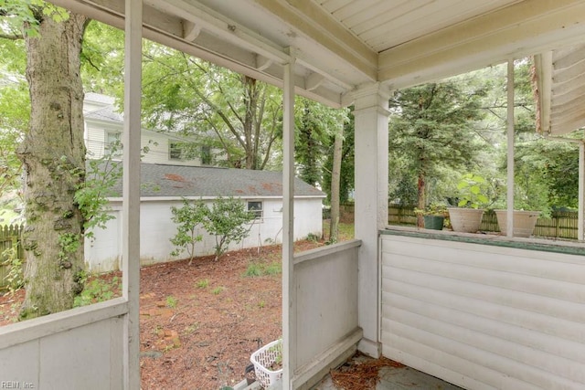 view of unfurnished sunroom