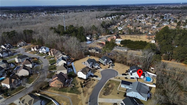 drone / aerial view with a residential view