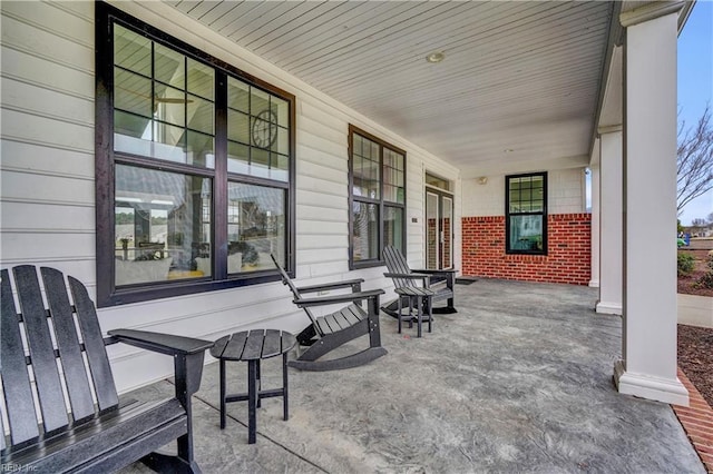 view of patio with a porch