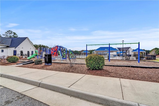 community playground with fence