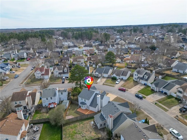 bird's eye view featuring a residential view