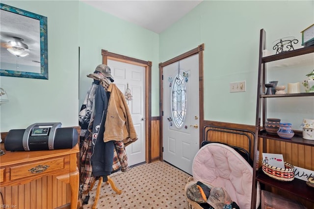 foyer featuring light floors